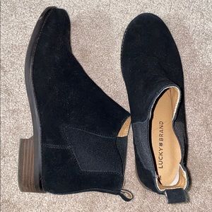 Black suede booties